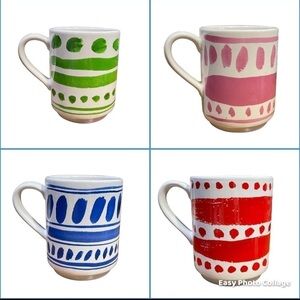 Kate Spade ♠️ Lennox Good Tasting Stacking Coffee Mugs - Set of 4